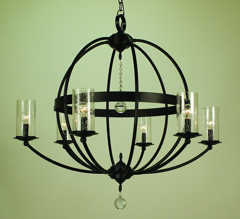 Compass Six Light Foyer Chandelier in Matte Black (8|1077MBLACKF)