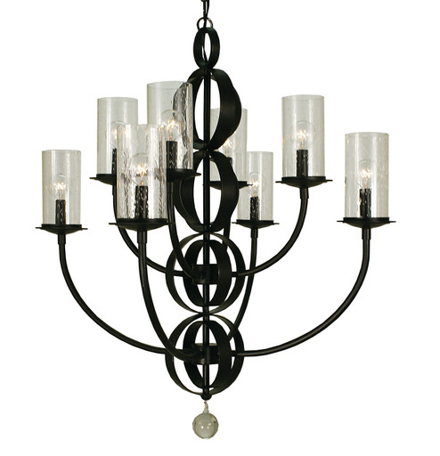 Compass Eight Light Chandelier in Matte Black (8|1048MBLACK)