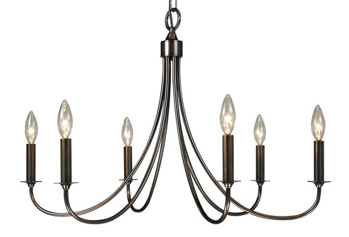 Maisonette Six Light Chandelier in Satin Pewter (8|1006SP)