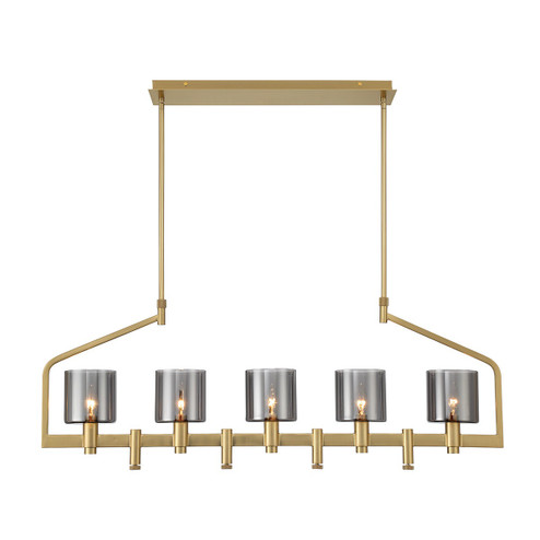 Decato Five Light Linear Chandelier in Satin Gold Paint (40|45652011)