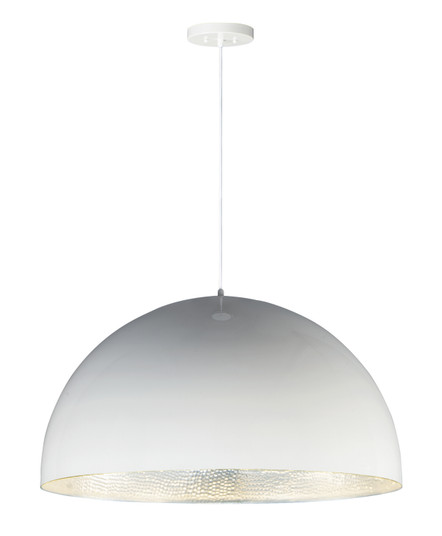 Hemisphere LED Pendant in Gloss White / Aluminum (86|E24906GWAL)