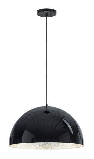 Hemisphere LED Pendant in Gloss Black / Aluminum (86|E24904GBAL)