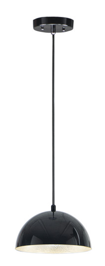 Hemisphere LED Pendant in Gloss Black / Aluminum (86|E24900GBAL)