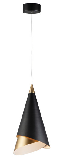 Mermaid LED Mini Pendant in Black / Metallic Gold (86|E21448BKMG)
