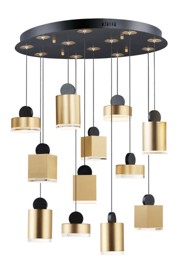 Nob LED Pendant in Black / Gold (86|E2086975BKGLD)