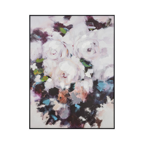 Peony Abstract Framed Wall Art in White (45|S005610624)