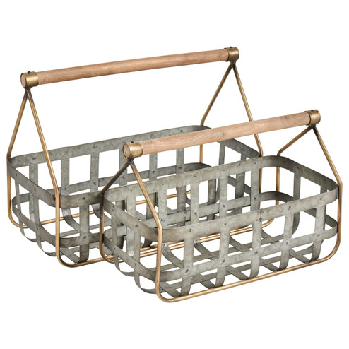 Catcliffe Baskets in Galvanized (45|S00378094S2)