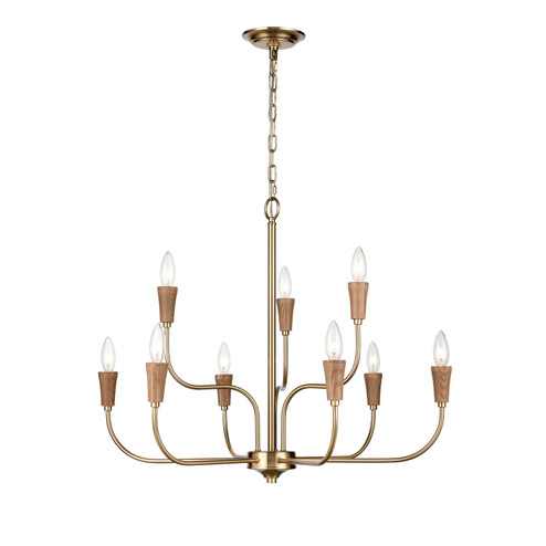 Inga Nine Light Chandelier in Brass (45|H00199618)