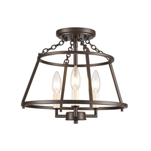 Joanie Three Light Semi Flush Mount in Old Bronze (45|EC896933)