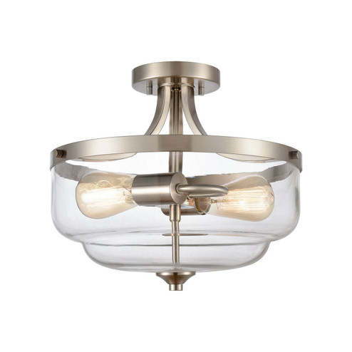 Calistoga Two Light Semi Flush Mount in Brushed Nickel (45|CN320282)