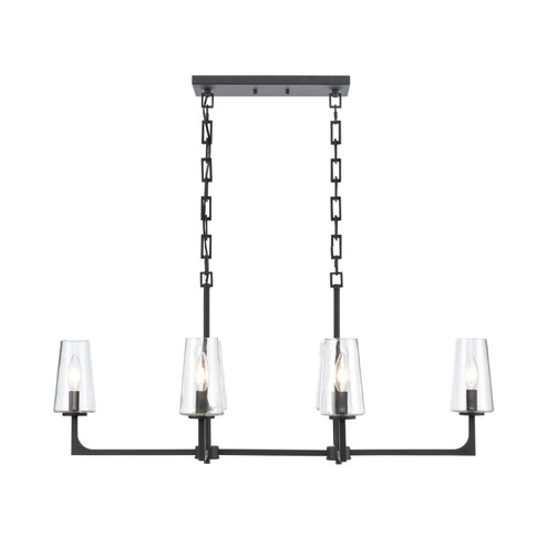 Fitzroy Six Light Linear Chandelier in Matte Black (45|899676)