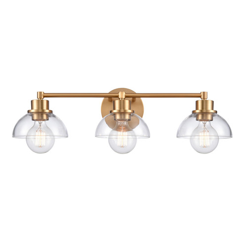 Julian Three Light Vanity in Brushed Gold (45|899123)