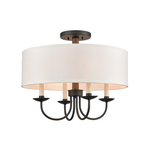 Neville Four Light Semi Flush Mount in Charcoal Black (45|897044)