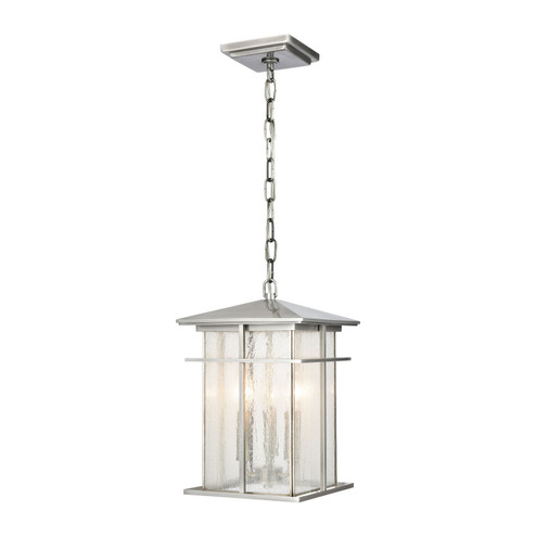 Oak Park Three Light Outdoor Pendant in Antique Brushed Aluminum (45|893753)