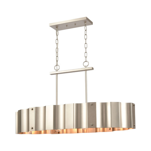 Clausten Four Light Linear Chandelier in Matte Nickel (45|890584)