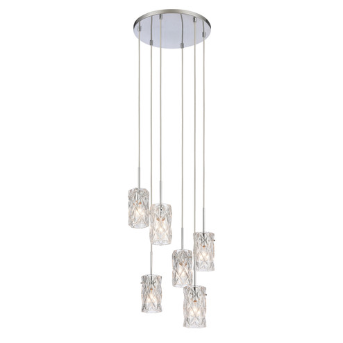 Formade Crystal Six Light Pendant in Polished Chrome (45|821986)