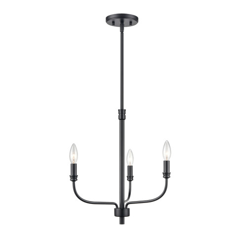 Newland Three Light Chandelier in Matte Black (45|815153)