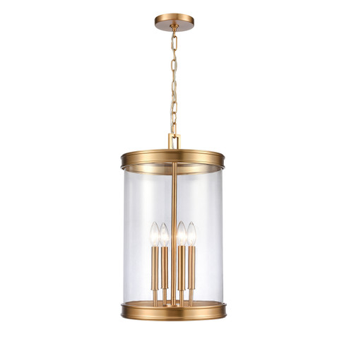 Mendoza Four Light Pendant in Brushed Gold (45|697564)
