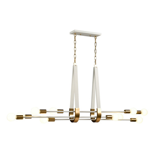 Sabine Ten Light Linear Chandelier in Textured White (45|6931610)