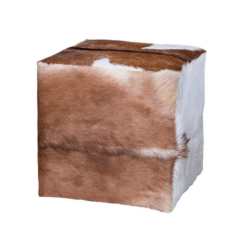 Goat Hide Ottoman in Natural (45|6517516)