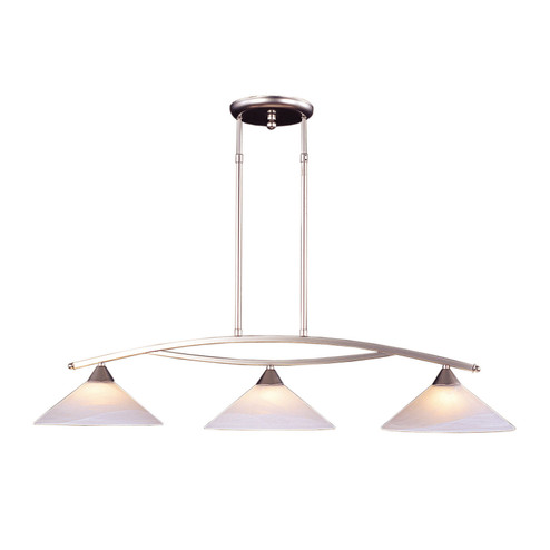 Elysburg Three Light Linear Chandelier in Satin Nickel (45|65023)