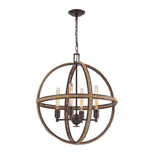 Natural Rope Four Light Chandelier in Oil Rubbed Bronze (45|630654)