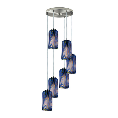 Molten Six Light Pendant in Satin Nickel (45|5446RMO)