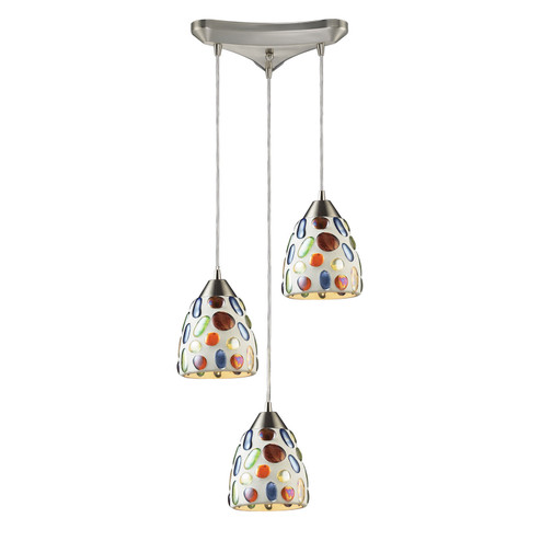 Gemstone Three Light Pendant in Satin Nickel (45|5423)