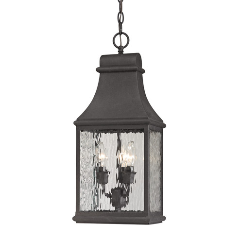 Forged Jefferson Three Light Outdoor Pendant in Charcoal (45|470743)