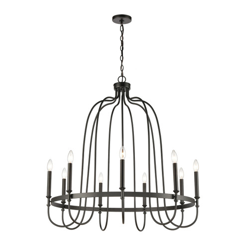 Wickshire Nine Light Chandelier in Matte Black (45|463849)