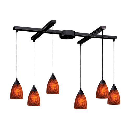 Classico Six Light Pendant in Dark Rust (45|4066ES)