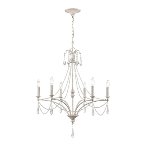 French Parlor Six Light Chandelier in Vintage White (45|334766)