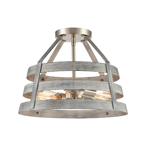 Brigantine Two Light Semi Flush Mount in Weathered Driftwood (45|334562)