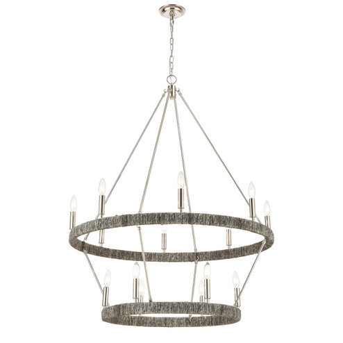 Abaca 14 Light Chandelier in Polished Nickel (45|3251886)