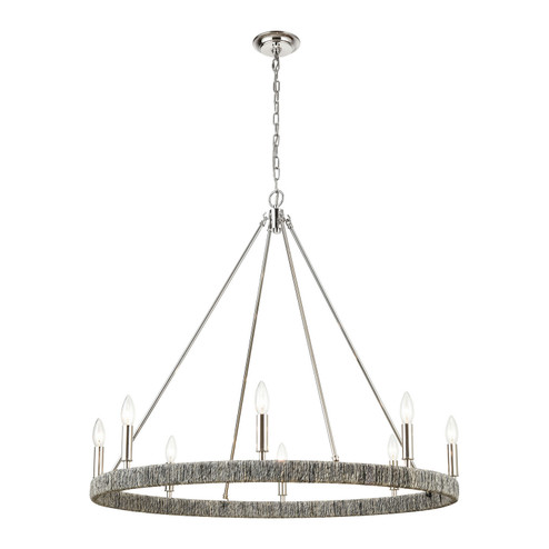 Abaca Eight Light Chandelier in Polished Nickel (45|325168)