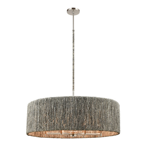 Abaca Eight Light Chandelier in Polished Nickel (45|325138)