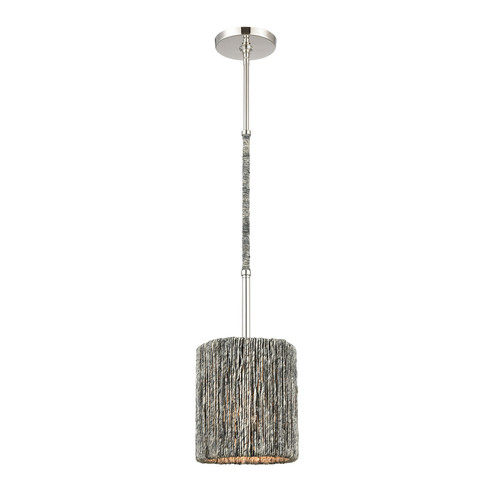 Abaca One Light Mini Pendant in Polished Nickel (45|325111)