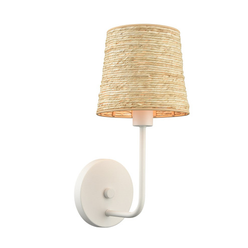 Abaca One Light Wall Sconce in Textured White (45|324541)