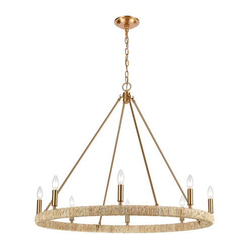 Abaca Eight Light Chandelier in Satin Brass (45|324168)