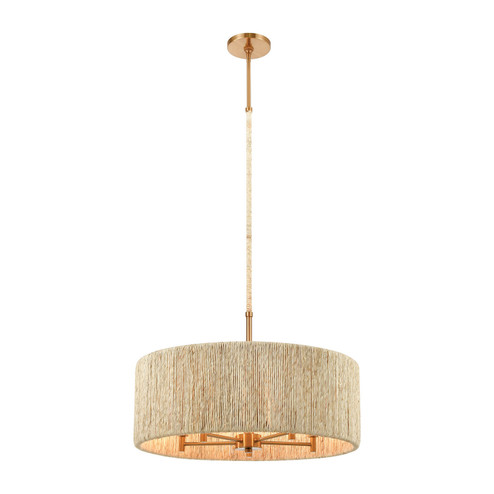 Abaca Five Light Chandelier in Satin Brass (45|324125)