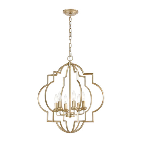 Chandette Six Light Chandelier in Aged Silver (45|318086)