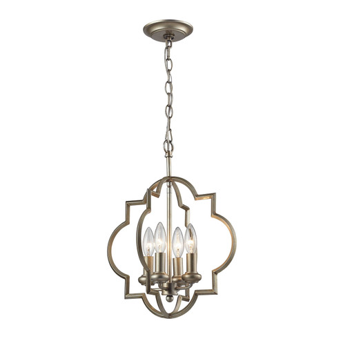 Chandette Four Light Chandelier in Aged Silver (45|318024)