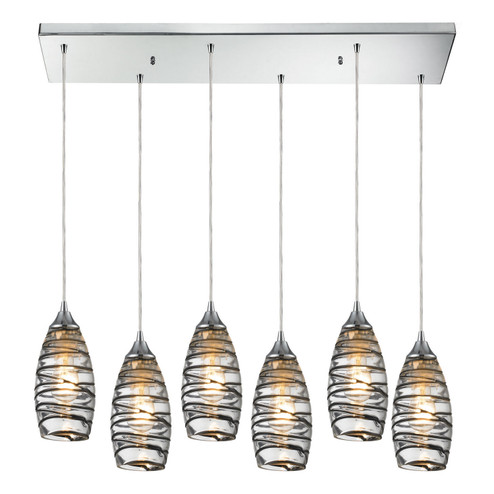 Twister Six Light Pendant in Polished Chrome (45|313386RCVINW)