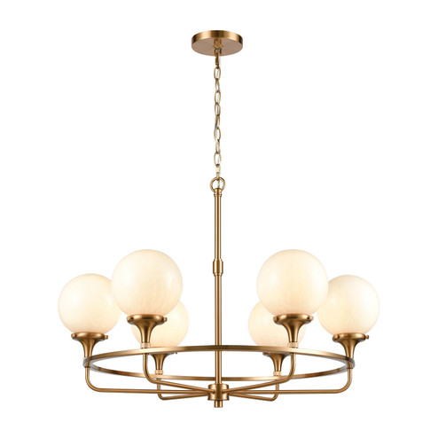 Beverly Hills Six Light Chandelier in Satin Brass (45|301466)