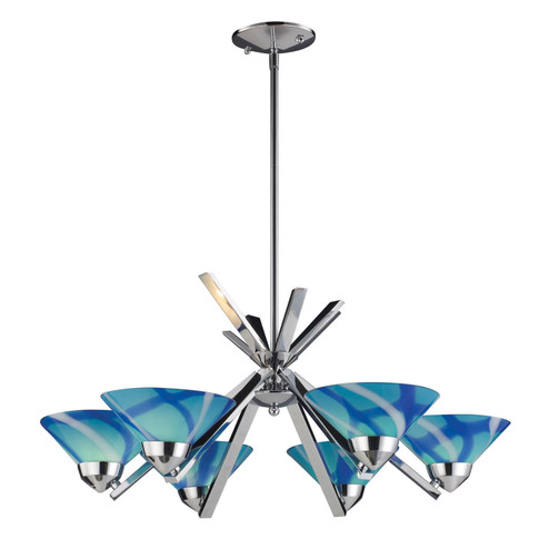 Refraction Six Light Chandelier in Polished Chrome (45|14756CAR)