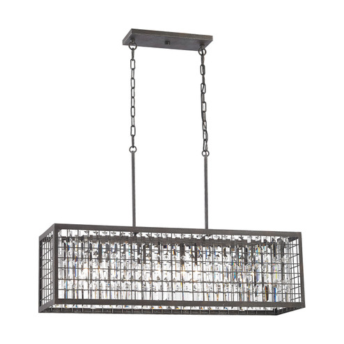 Nadina Four Light Linear Chandelier in Silverdust Iron (45|143414)