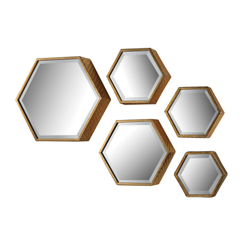 Hexagonal Mirror in Gold (45|138170S5)