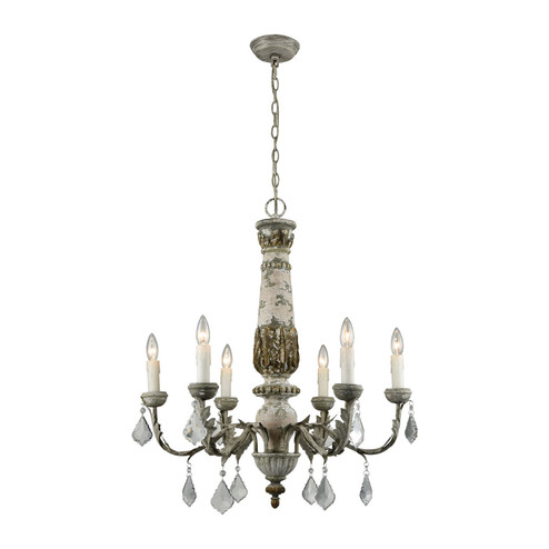 Genevieve Six Light Chandelier in Aged Gray (45|1202005)