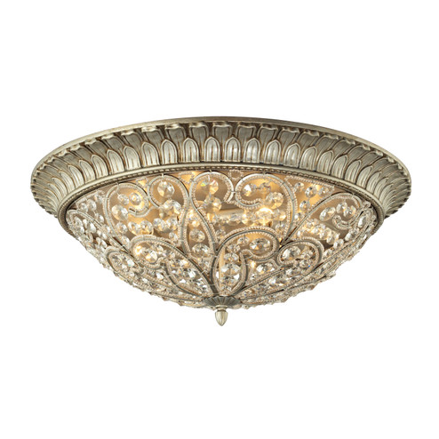 Andalusia Eight Light Flush Mount in Aged Silver (45|116958)