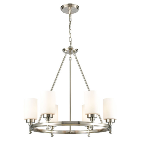 Dawson Six Light Chandelier in Satin Nickel (45|116676)